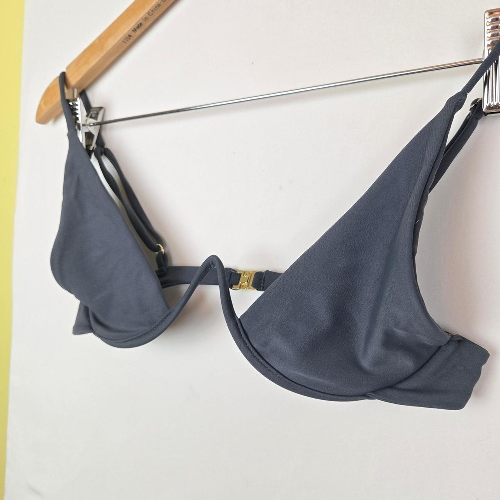 Bamba swim bikini top‎ in grey. women's size small. wire